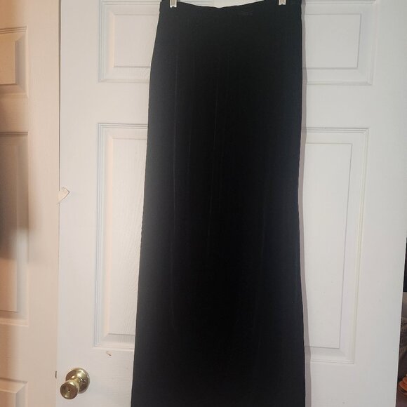 PATRICIA MOSS women's skirt. Vintage. Maxi Black velvet Rayon/Silk size 12 KOREA - Picture 1 of 11